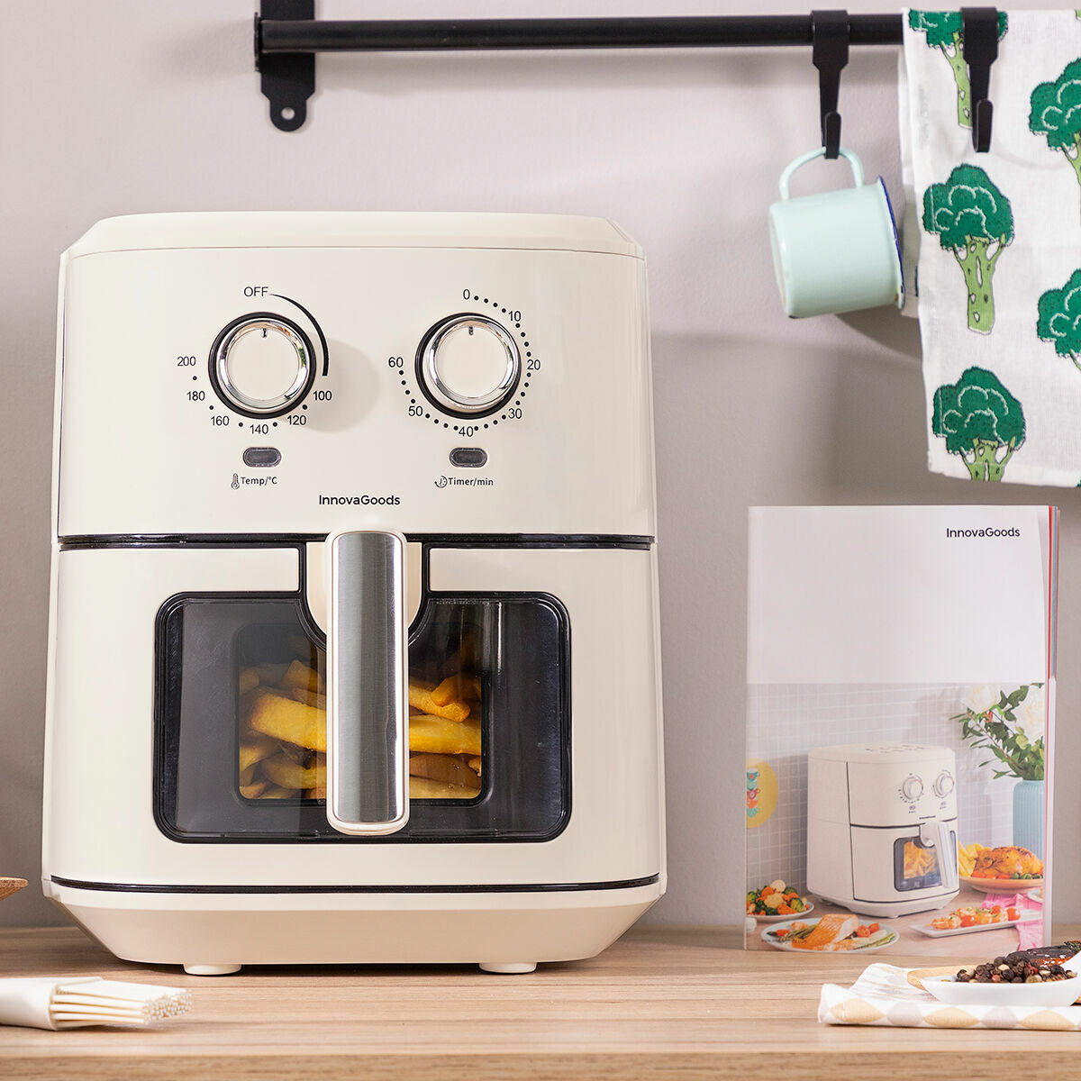 Luftfritös InnovaGoods Kräm 1700 W 6,5 L Rostfritt stål (Renoverade A) - 7