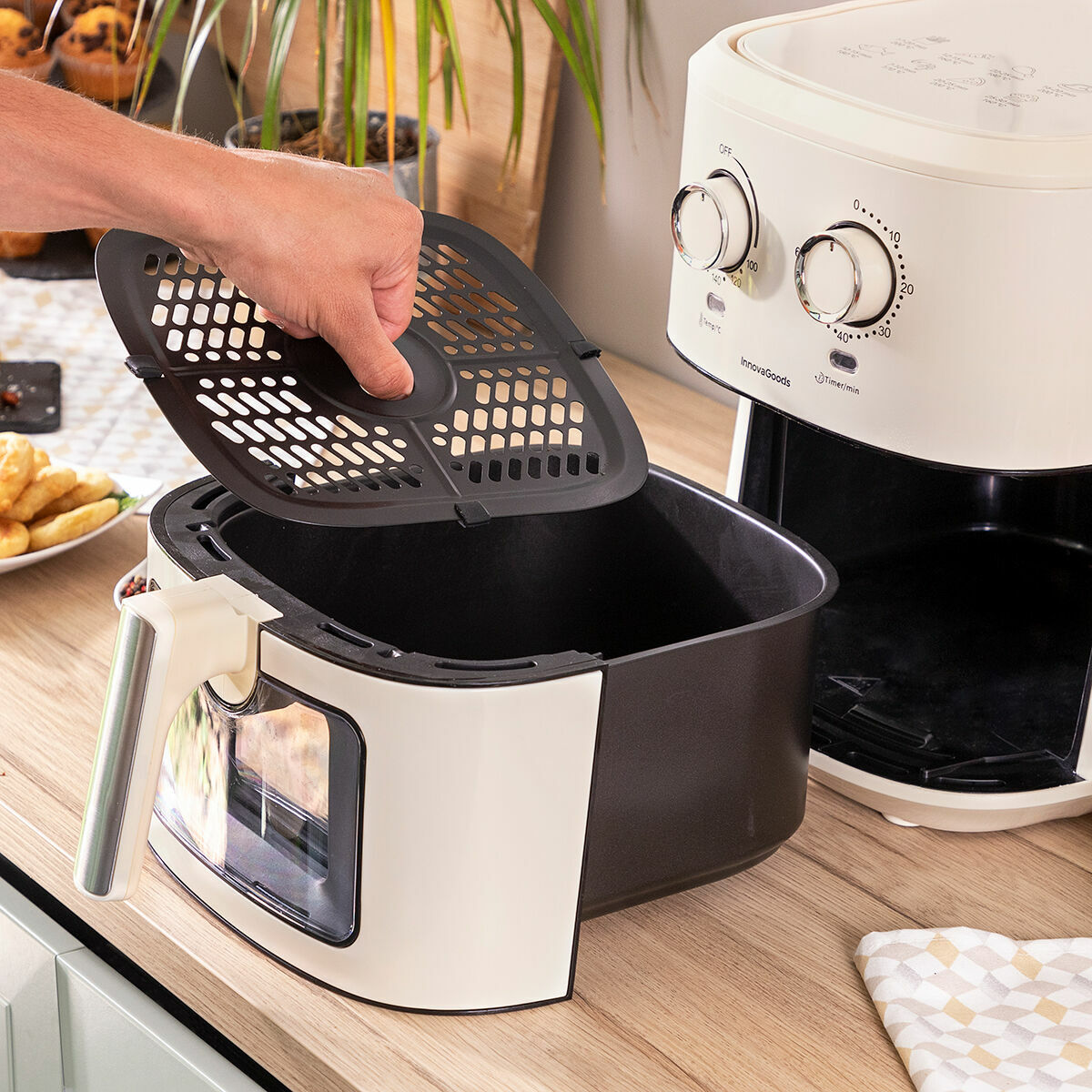 Luftfritös InnovaGoods Kräm 1700 W 6,5 L Rostfritt stål (Renoverade A) - 8