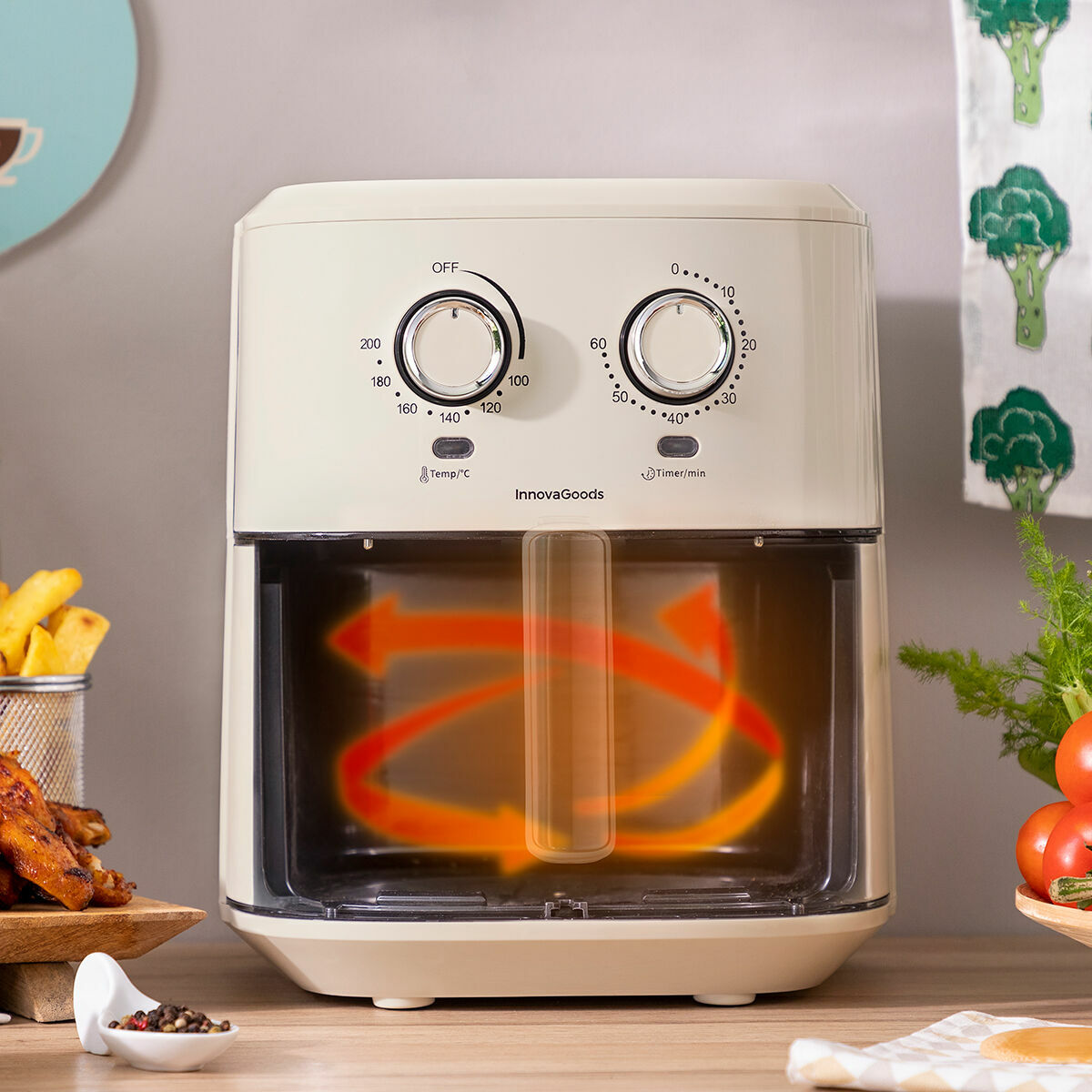 Luftfritös InnovaGoods Kräm 1700 W 6,5 L Rostfritt stål (Renoverade A) - 2