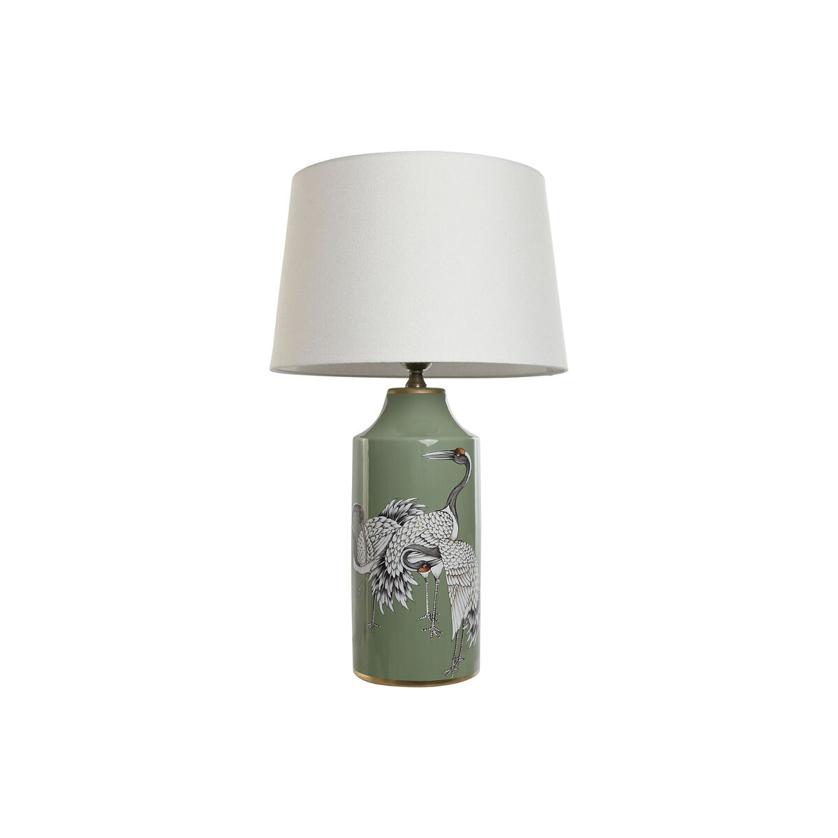 Bordslampa Home ESPRIT Vit Svart Grön Gyllene Keramik 50 W 220 V 40 x 40 x 67 cm
