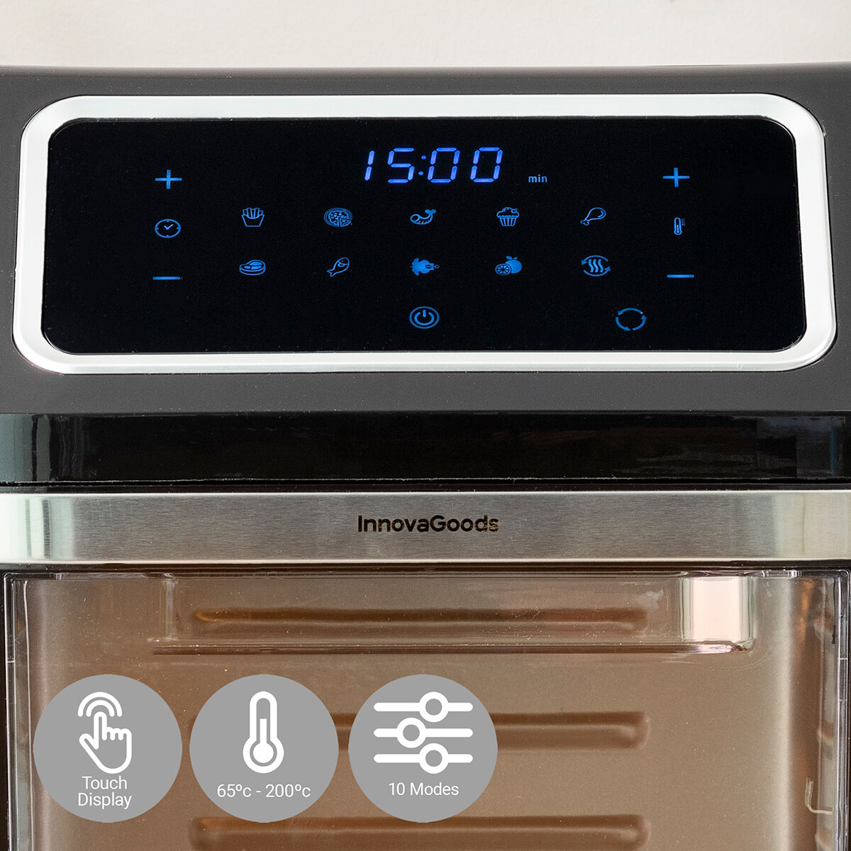 Luftfritös InnovaGoods Svart 1800 W 12 L Rostfritt stål (Renoverade A) - 8