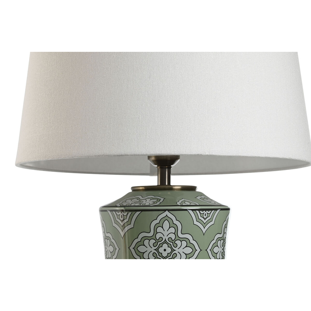Bordslampa Home ESPRIT Vit Grön Gyllene Keramik 50 W 220 V 40 x 40 x 69 cm - 2