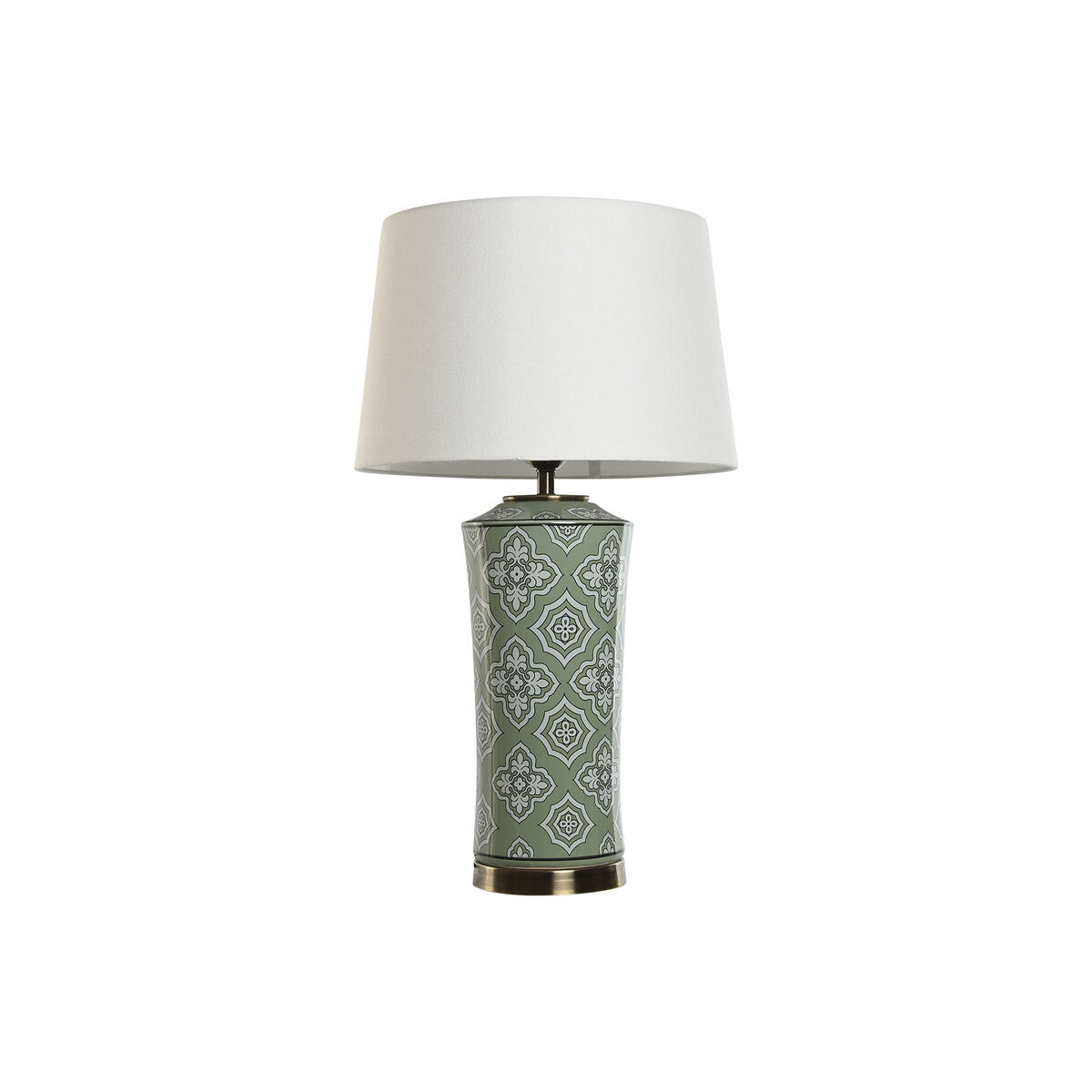 Bordslampa Home ESPRIT Vit Grön Gyllene Keramik 50 W 220 V 40 x 40 x 69 cm