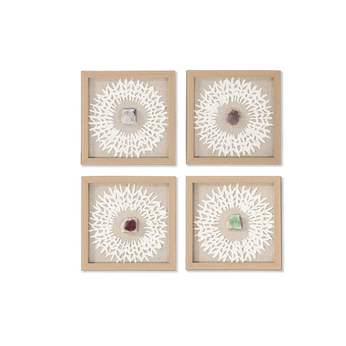 4-ramsset Home ESPRIT Papper Glas 22 x 2 x 22 cm