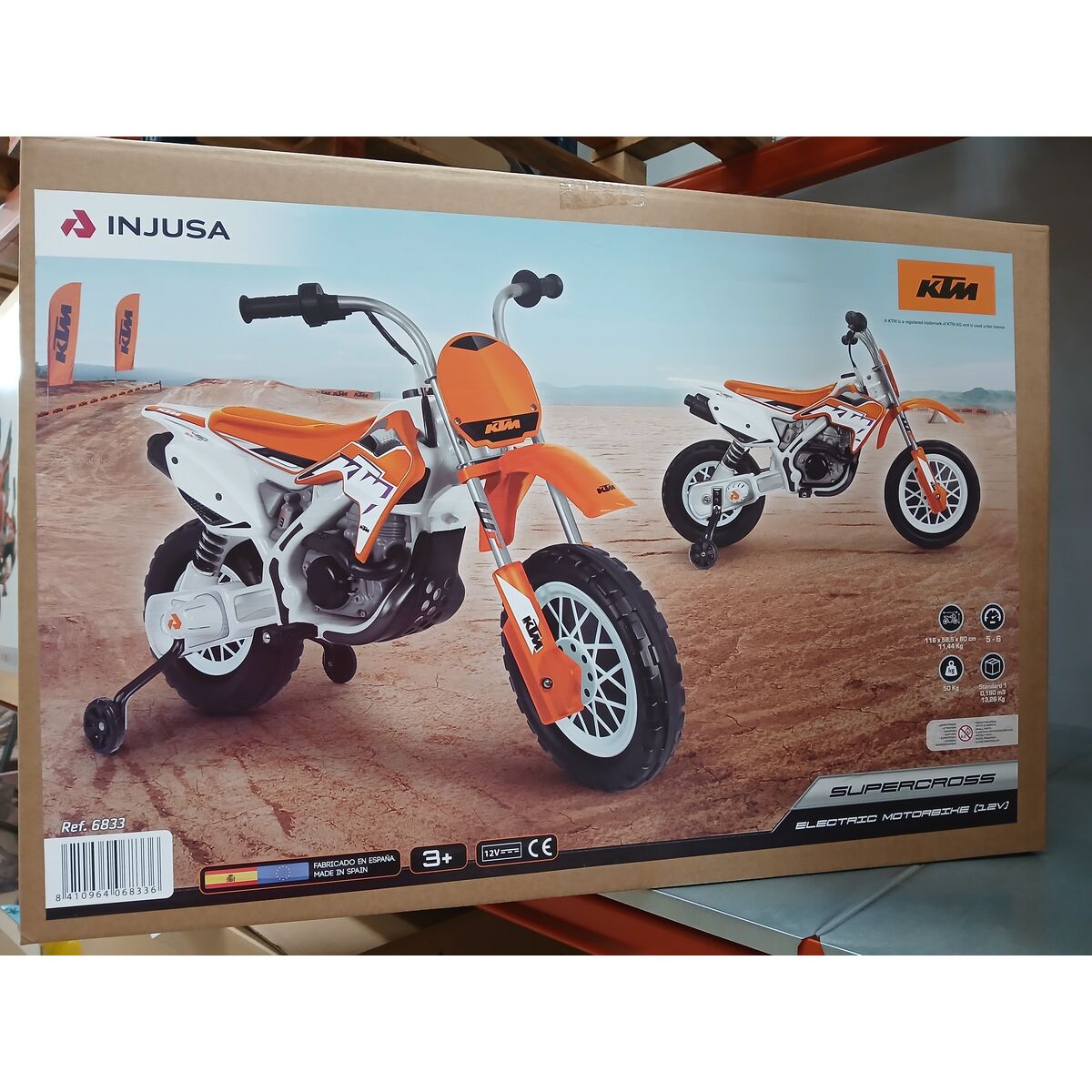 Elektrisk skoter för barn Injusa Cross KTM SX Orange 12 V - 14