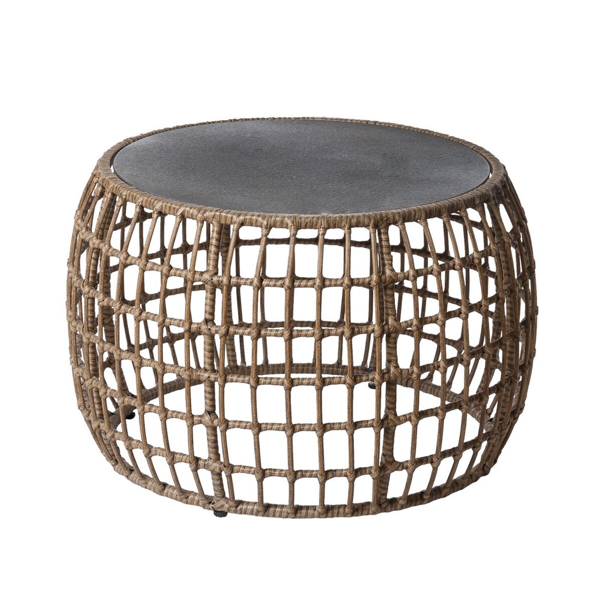 Soffbord Ariki Bord Stål Rattan Härdat glas syntetisk rattan 73 x 61 x 46 cm