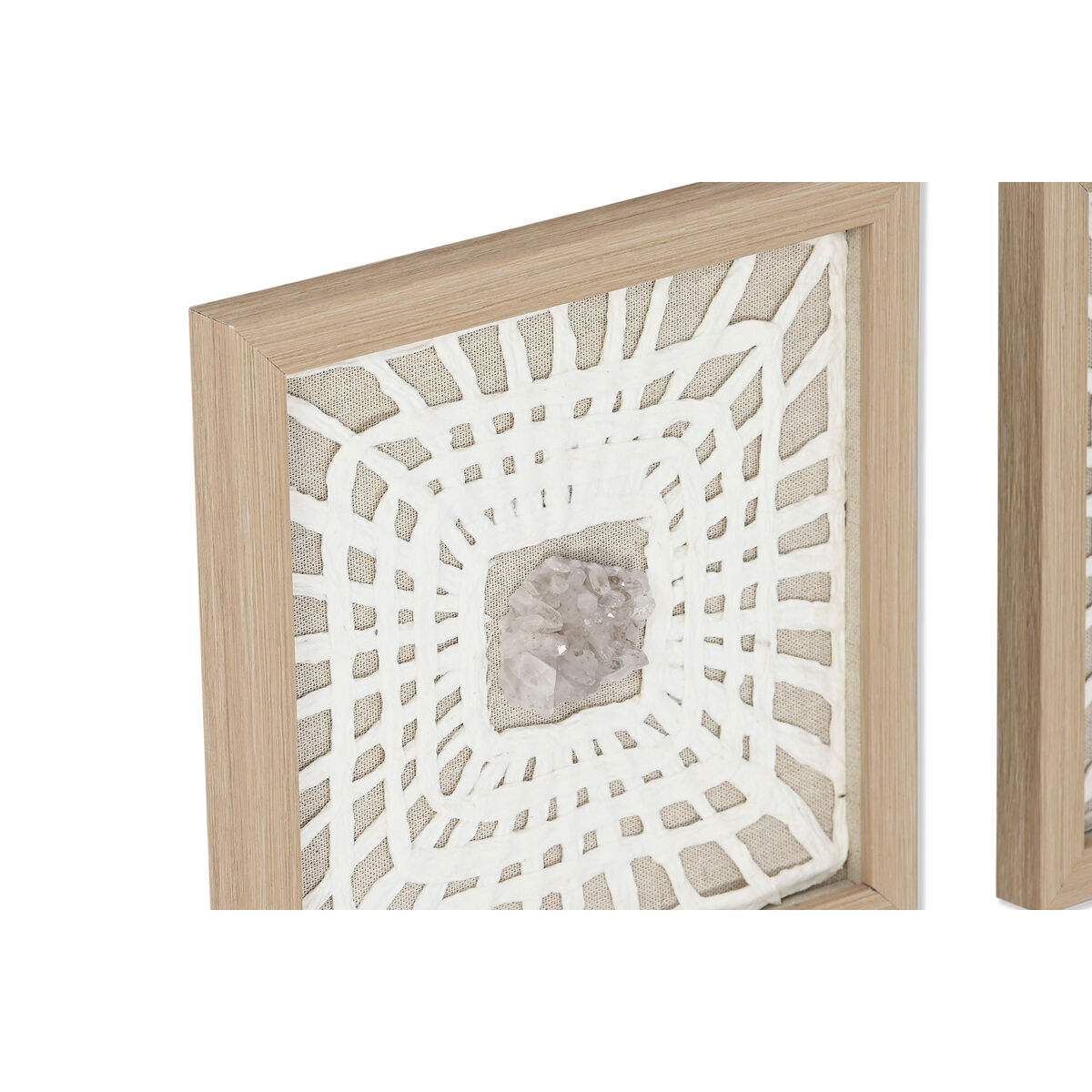 4-ramsset Home ESPRIT Papper Glas 22 x 2 x 22 cm - 2