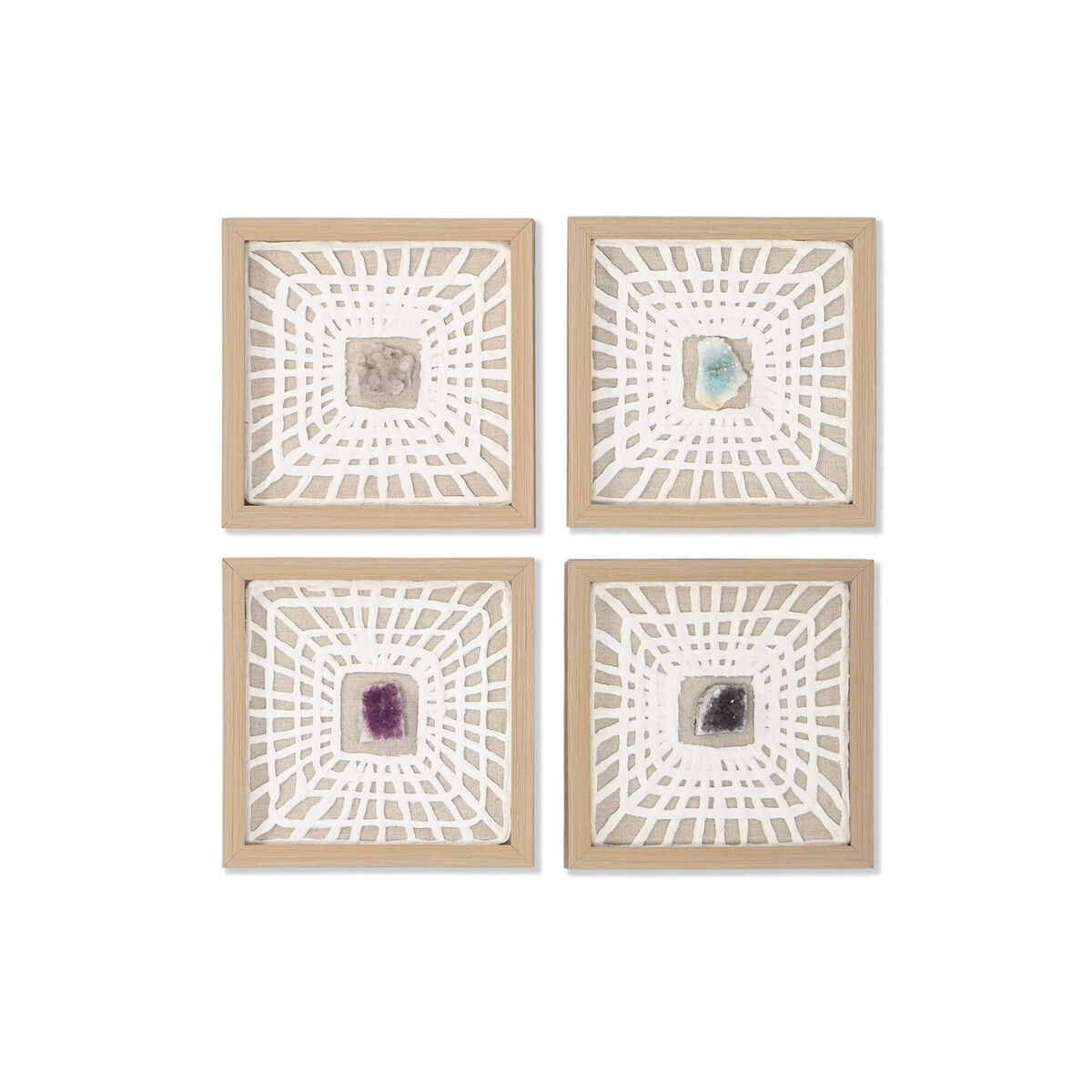 4-ramsset Home ESPRIT Papper Glas 22 x 2 x 22 cm