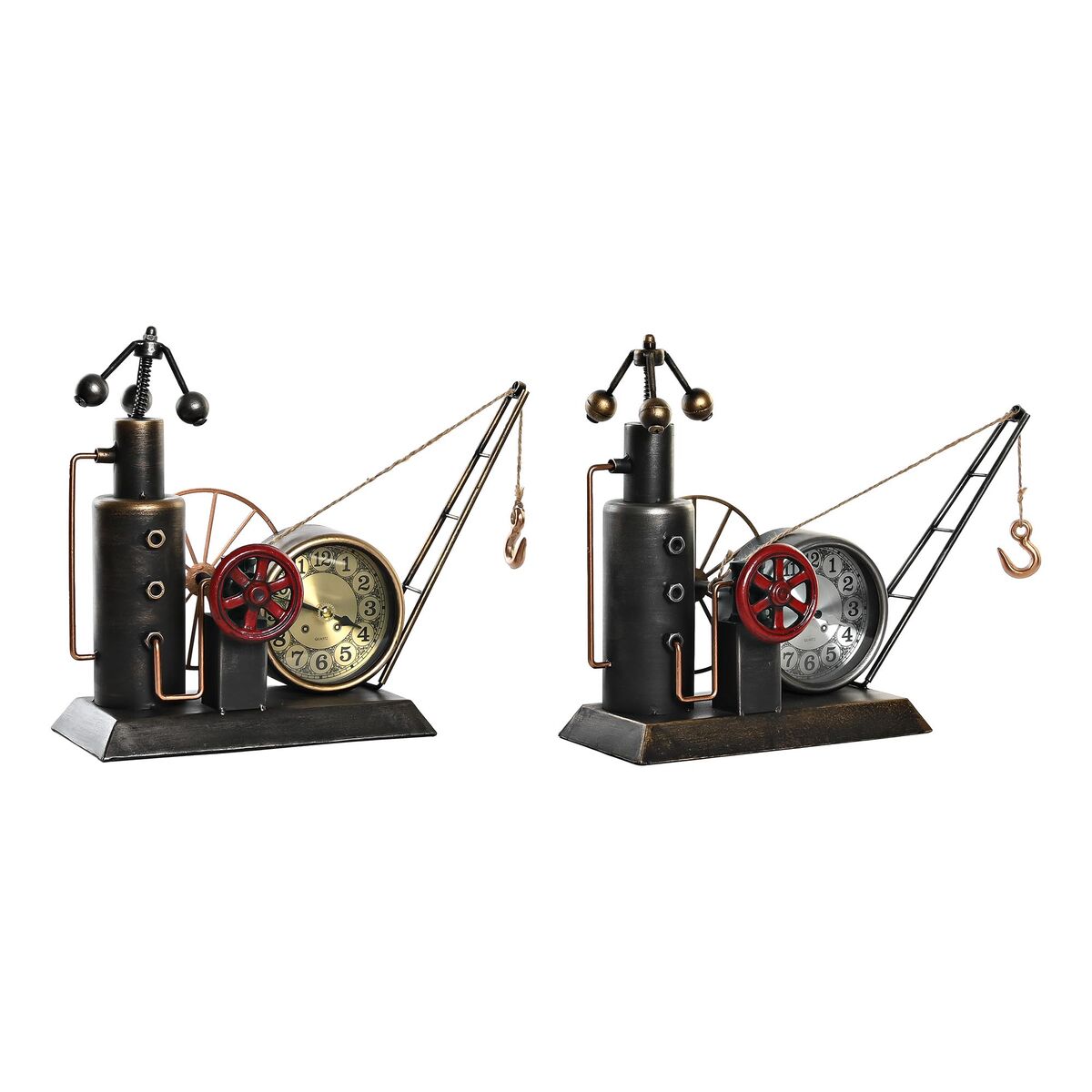 bordsklocka DKD Home Decor Gyllene Silvrig Vintage (2 antal) - 5