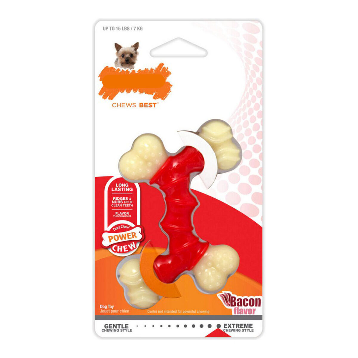 Tuggleksak för hundar Nylabone Extreme Chew Double Termoplast Bacon XS - 2