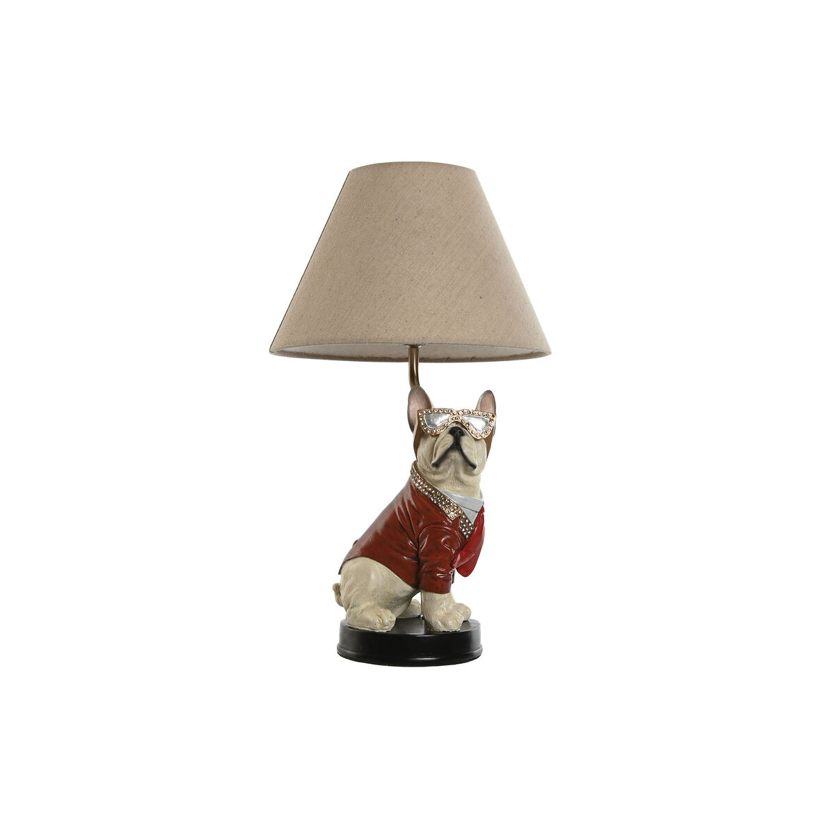 Bordslampa Home ESPRIT Vit Röd Metall Harts 50 W 220 V 26 x 26 x 46 cm