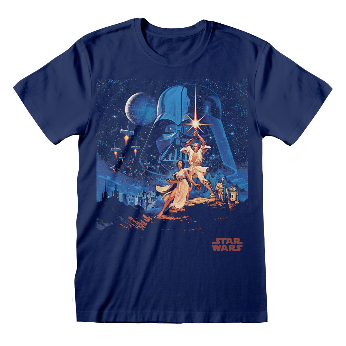 T-shirt med kortärm Unisex Star Wars New Hope Vintage Svart