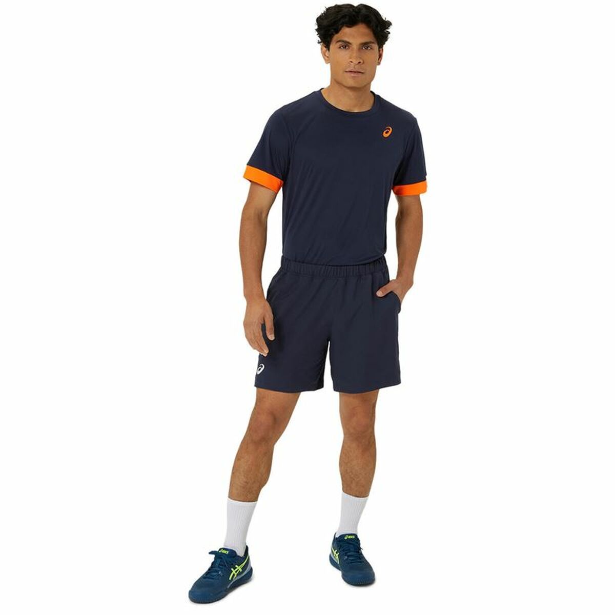 Sporttröja med ärmar Asics Court Ss Top Blå Marinblå Tennis - 5