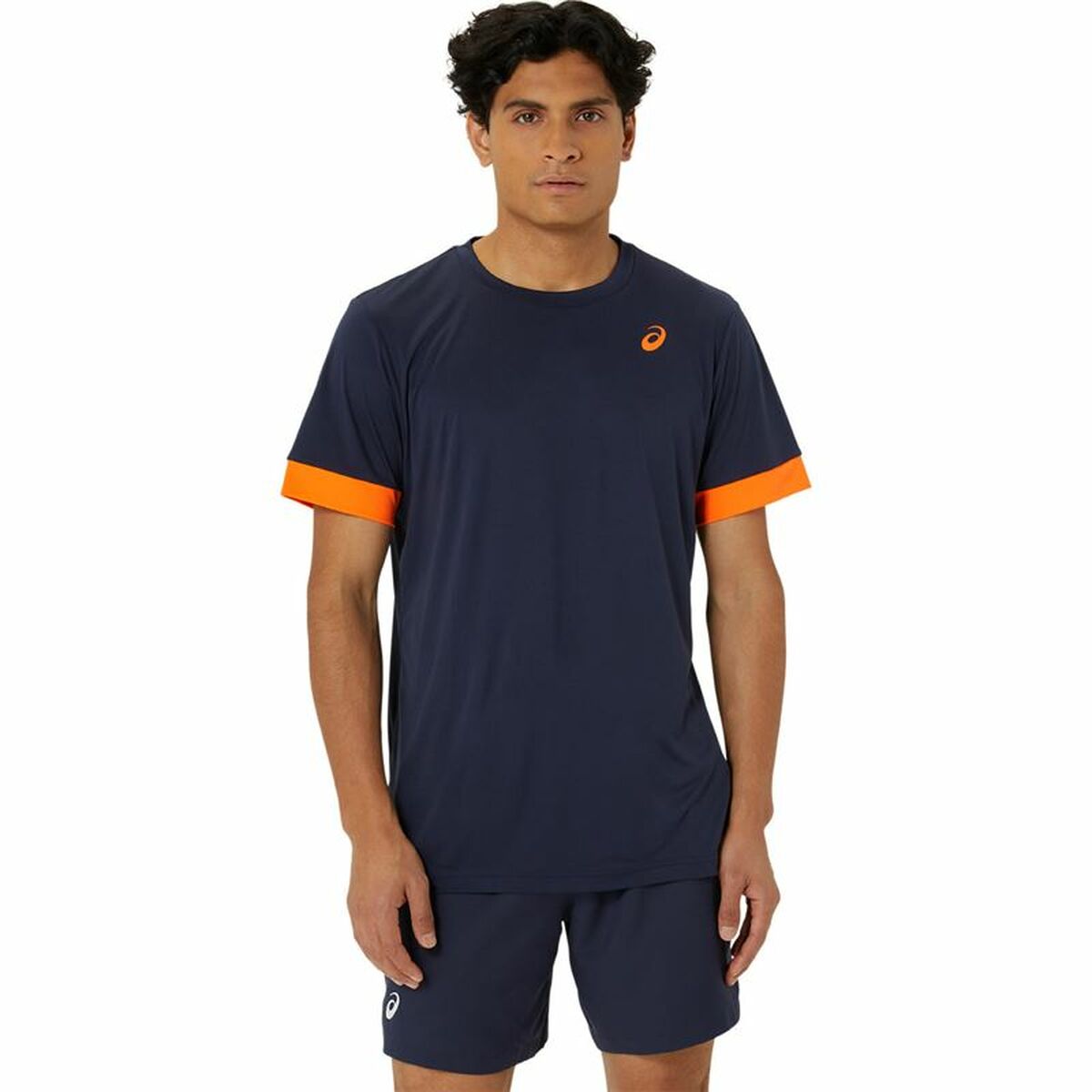 Sporttröja med ärmar Asics Court Ss Top Blå Marinblå Tennis