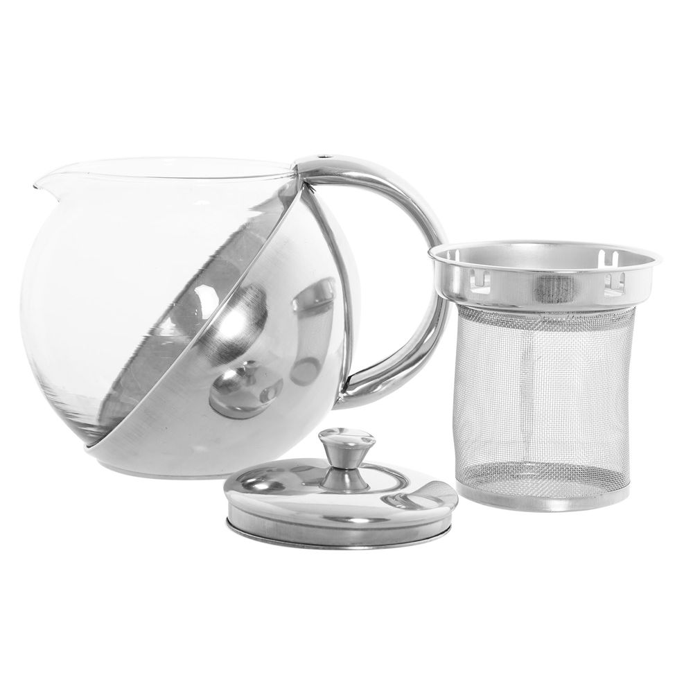 Tekanna DKD Home Decor Silvrig Rostfritt stål Glas Plast 500 ml 14 x 11 x 12 cm - 2