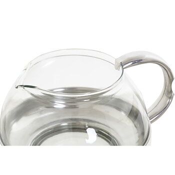 Tekanna DKD Home Decor Silvrig Rostfritt stål Glas Plast 18 x 14 x 12 cm