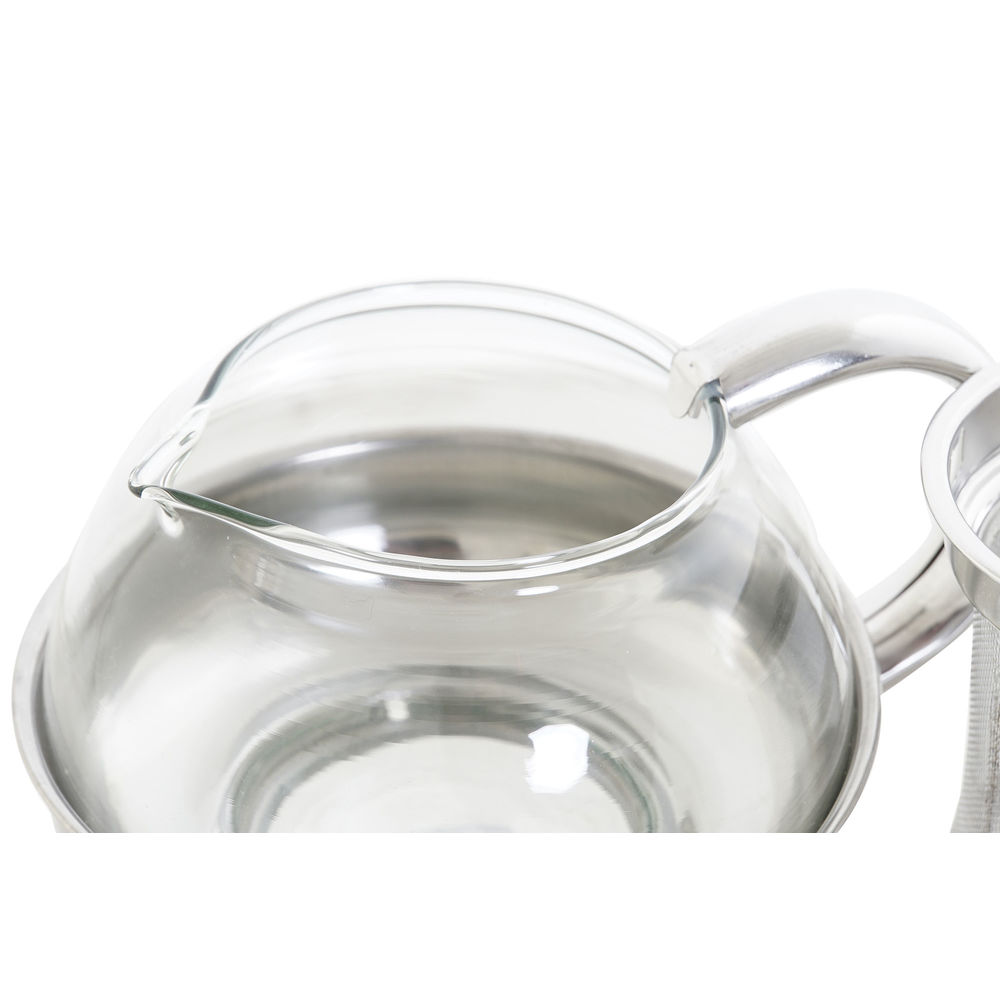 Tekanna DKD Home Decor Silvrig Rostfritt stål Glas Plast 600 ml 15 x 12 x 12 cm - 2