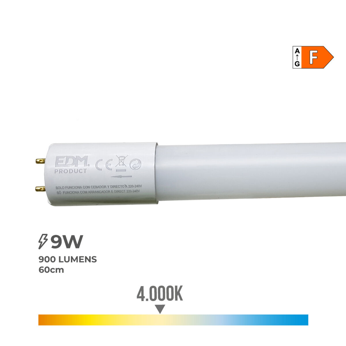LED Tub EDM 31197 F 18 W 9 W G13 T8 900 Lm Ø 2,6 x 60 cm (4000 K) - 6