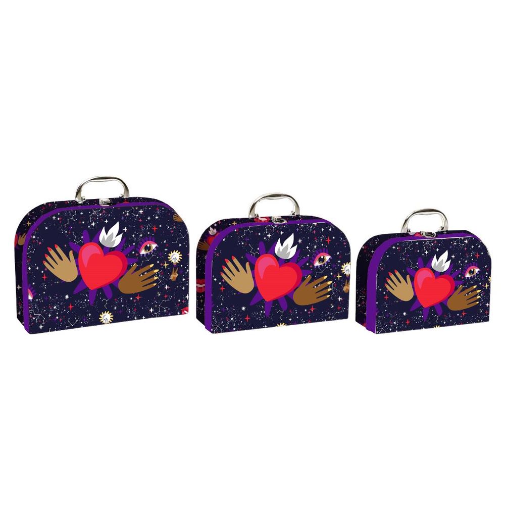 Uppsättning med Dekorativa Lådor DKD Home Decor Metall Papp Barn 28 x 9,5 x 20 cm