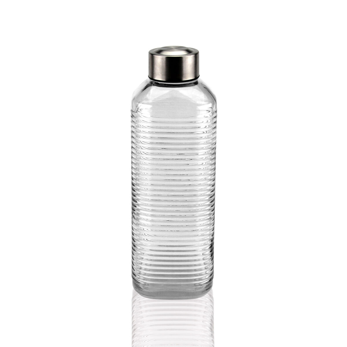 Vattenflaska Versa Transparent Glas Aluminium 1 L 8,3 x 23,5 x 8,3 cm
