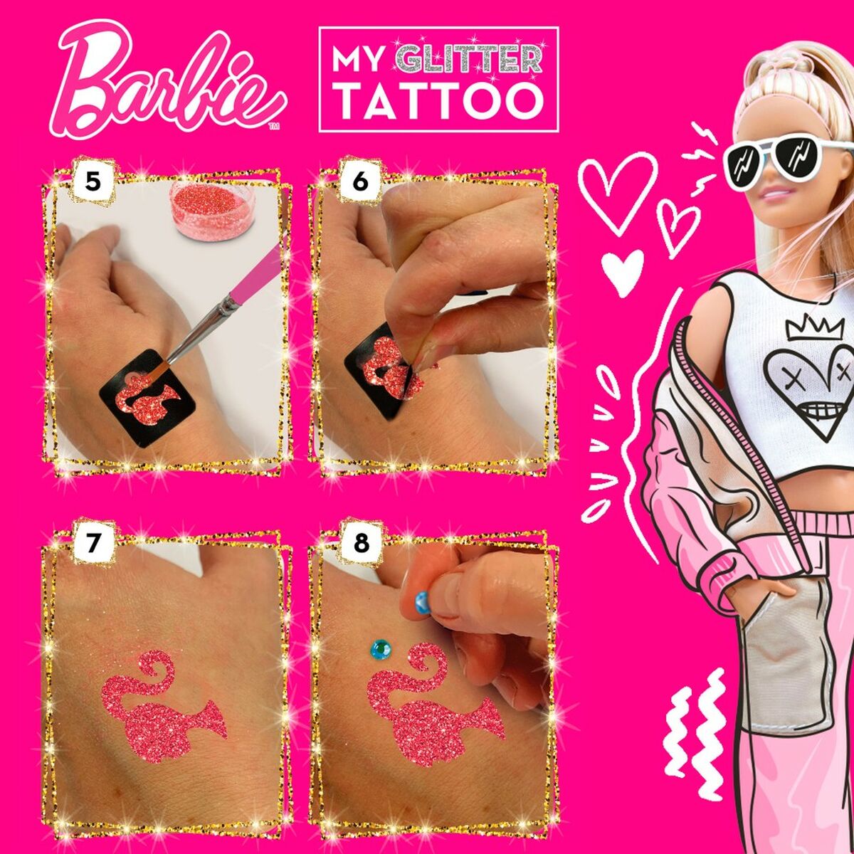 Temporära Tatueringar Barbie My Glitter Tattoo Glitter 20 Delar - 3