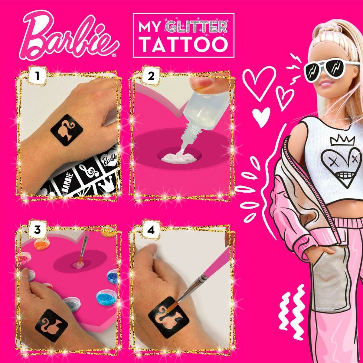 Temporära Tatueringar Barbie My Glitter Tattoo Glitter 20 Delar - 10