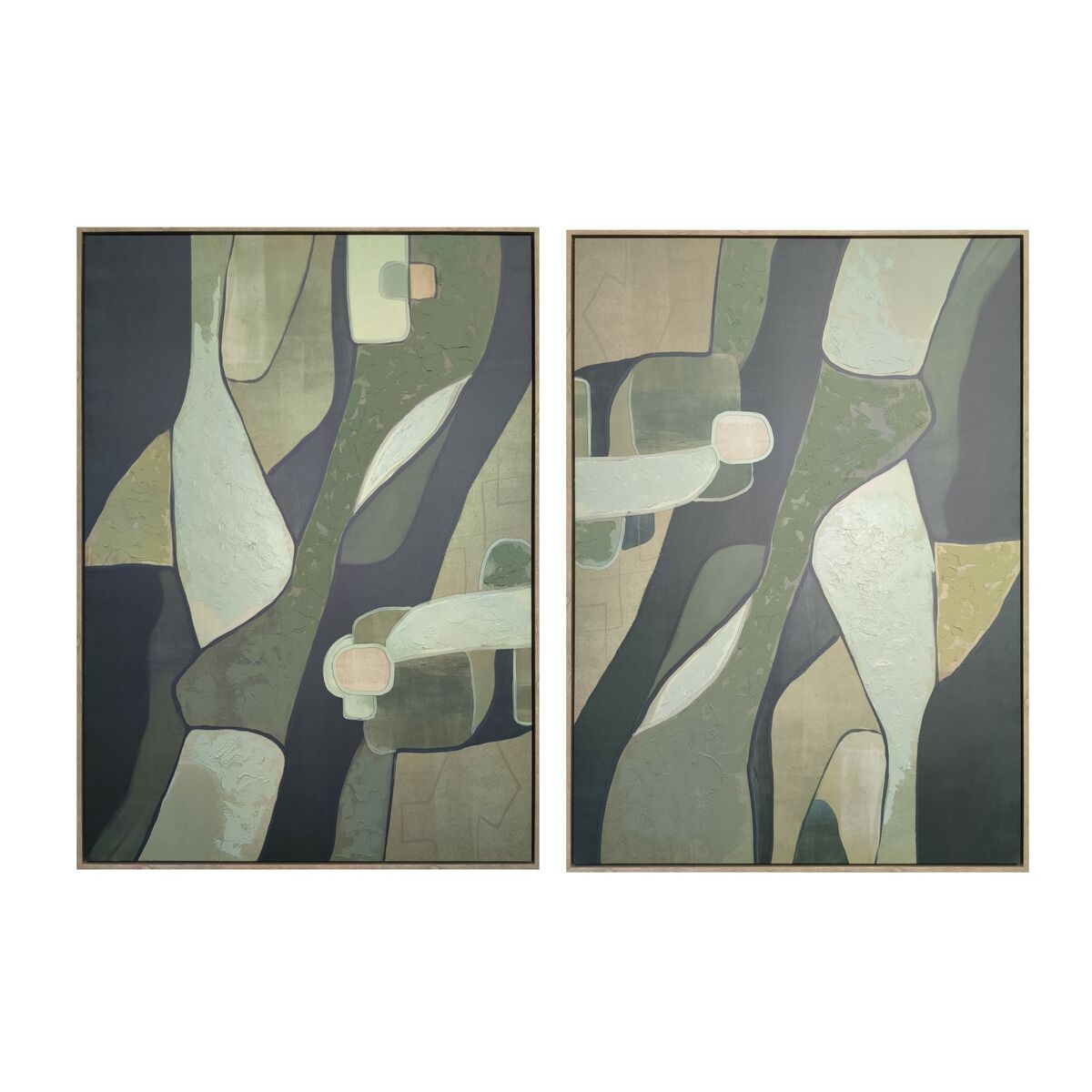 Tavla Home ESPRIT Grön Abstrakt Modern (2 antal)