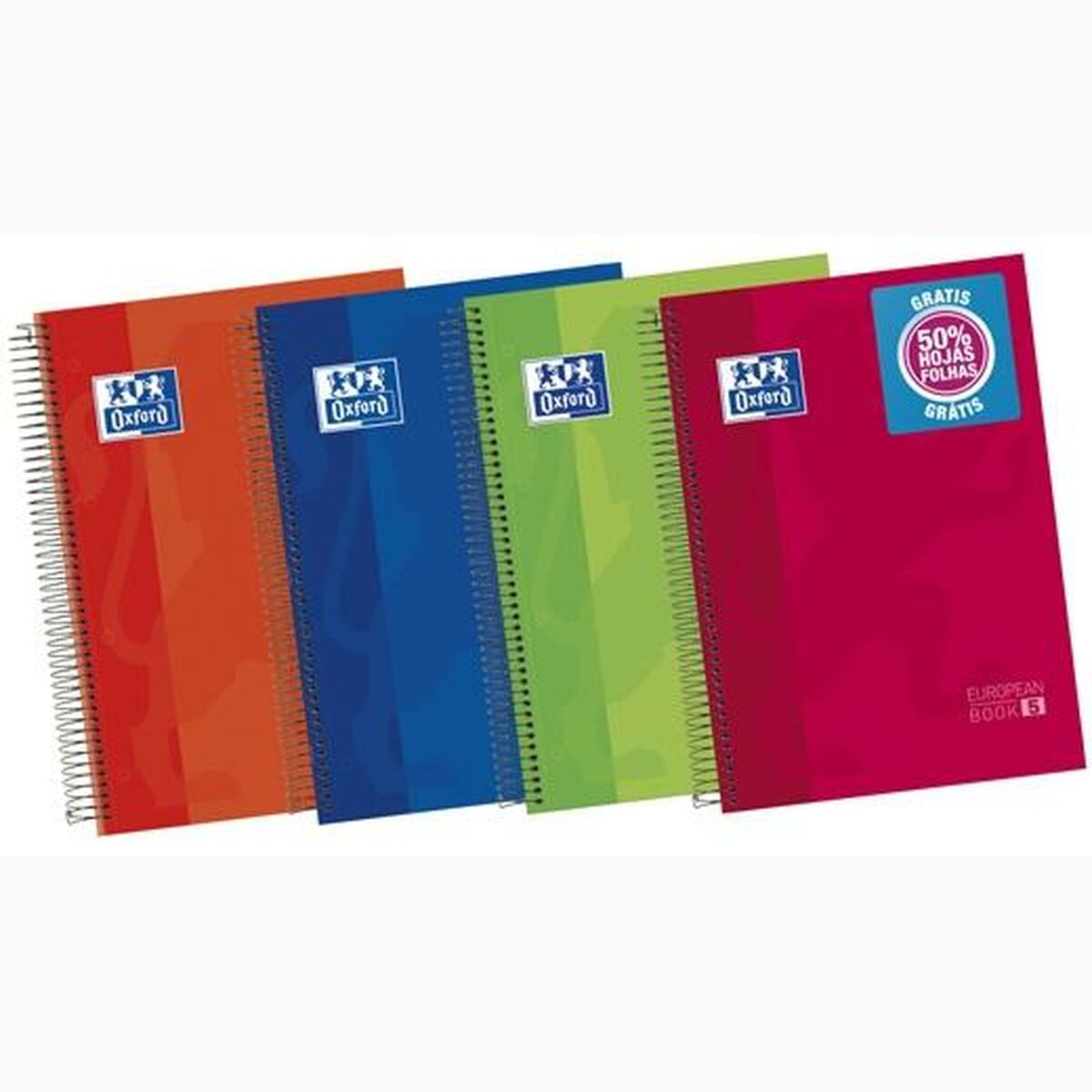 Anteckningsbok Oxford Multicolour A4 120 Blad (5 antal) - 5