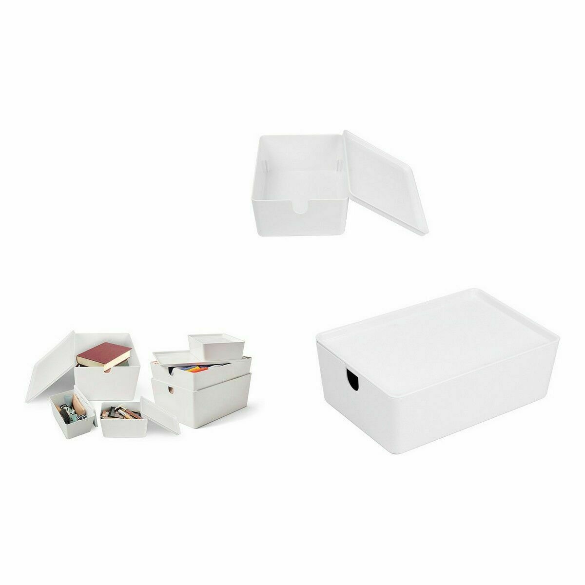 Stapelbar förvaringslåda Confortime Med lock 26 x 17,5 x 8,5 cm (10 antal) - 2