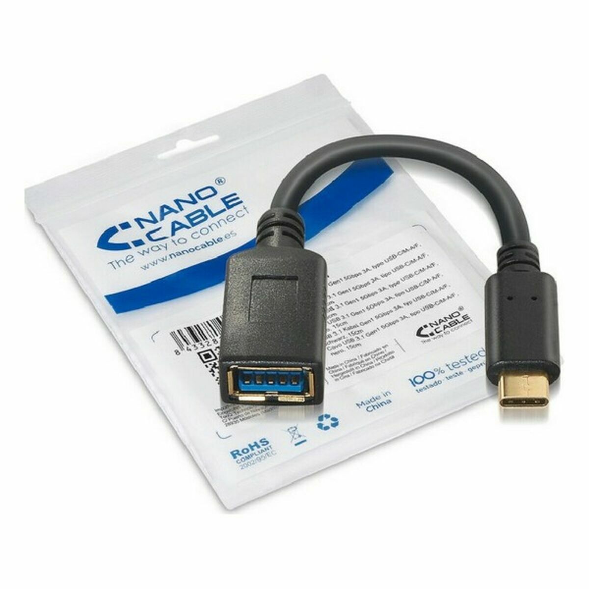 USB 3.1-kabel NANOCABLE 10.01.4201 Svart - 3