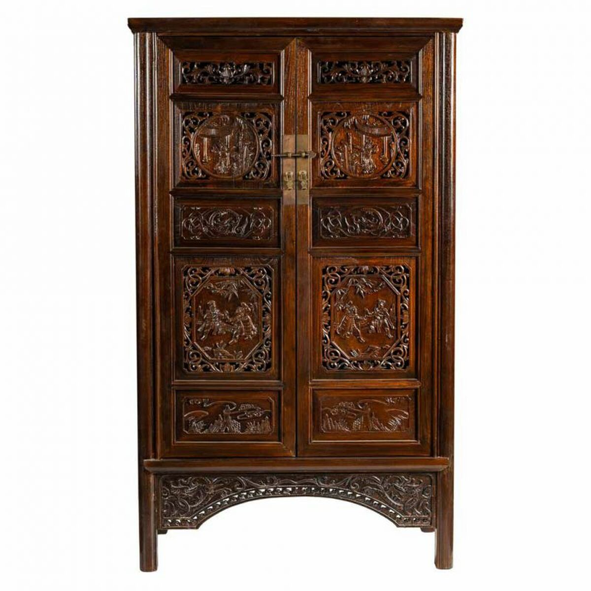 Skåp Alexandra House Living Brun Trä Almträ 40 x 160 x 95 cm Orientalisk 2 Hyllor - 3