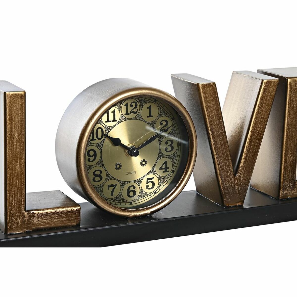 bordsklocka DKD Home Decor Love Koppar Gyllene Silvrig Loft (2 antal) - 5