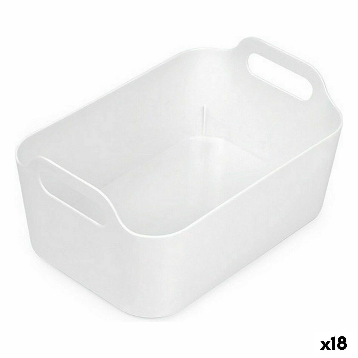 Multifunktionell korg Confortime Vit 24 x 16,7 x 11,2 cm (18 antal)