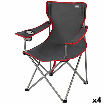 Hopfällbar campingstol Aktive Mörkgrå 45 x 82 x 47 cm (4 antal)
