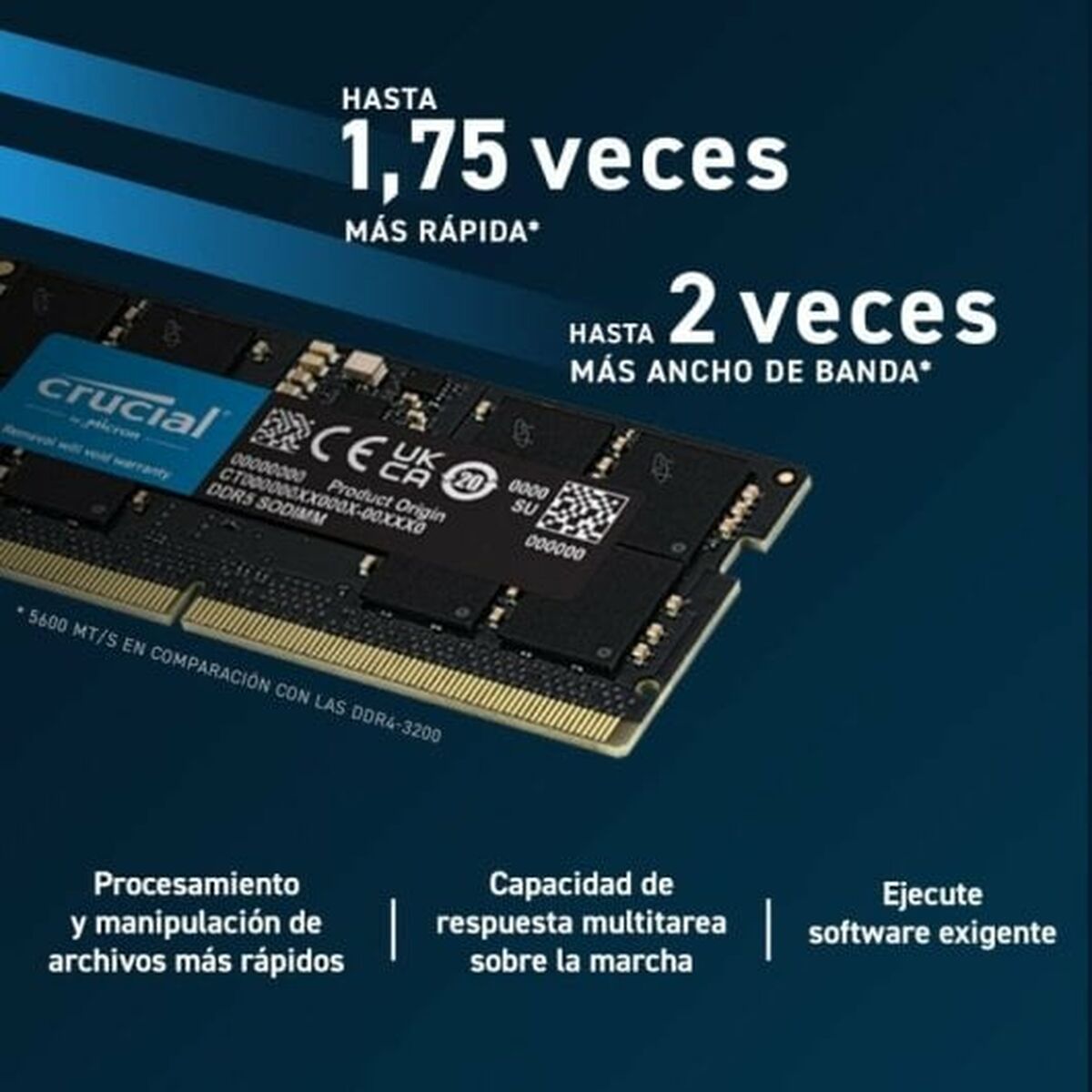RAM-minne Crucial 8 GB 5200 MHz DDR5 SDRAM DDR5 CL42 - 5