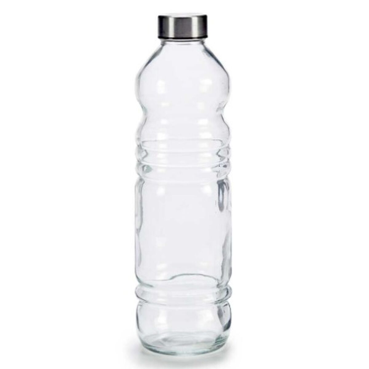 Glasflaska Vivalto Transparent Silvrig Silver Metall Glas 1,1 L 8 x 31 x 8 cm (18 antal) - 2