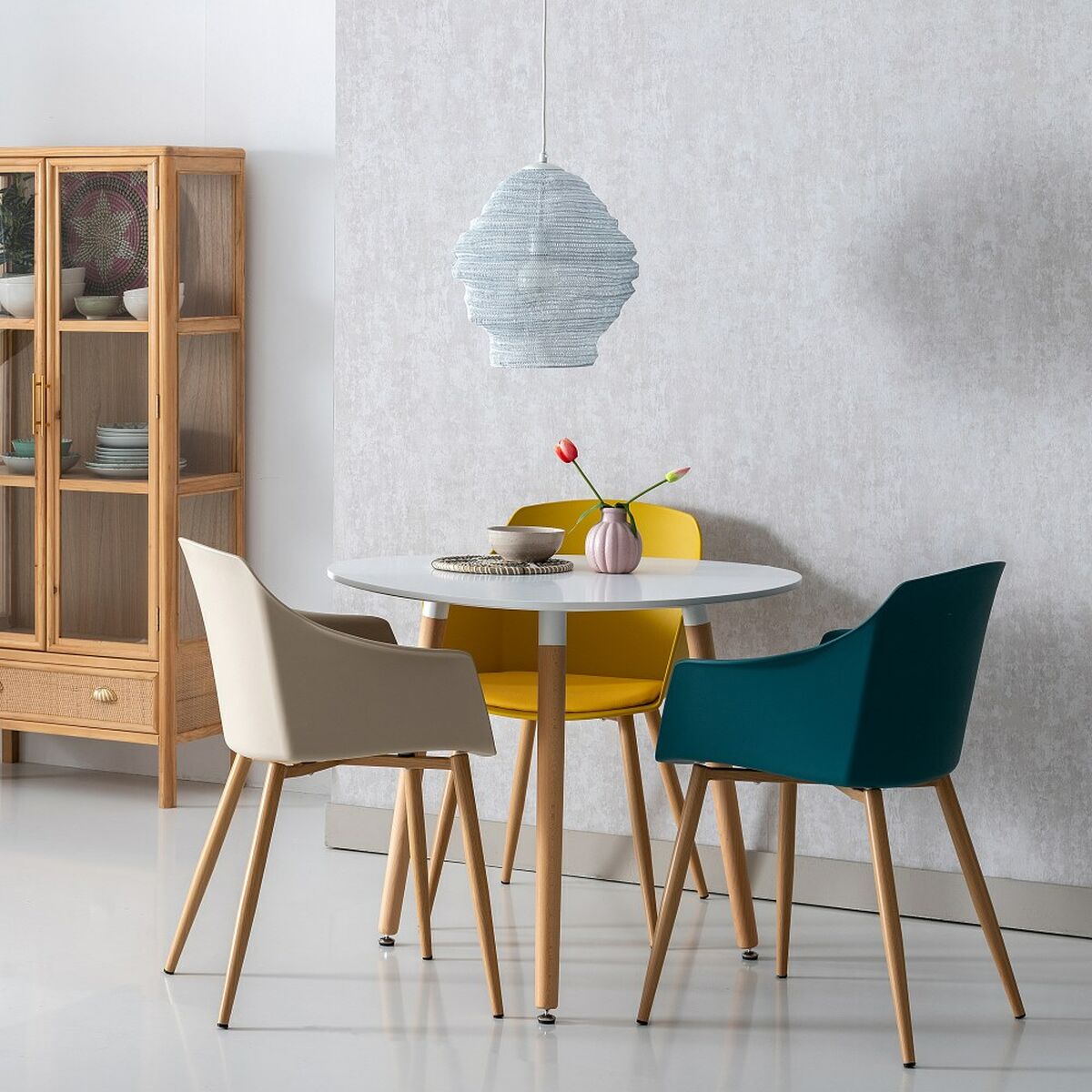 Matsalsbord Vit Trä MDF 90 x 90 x 74 cm - 2