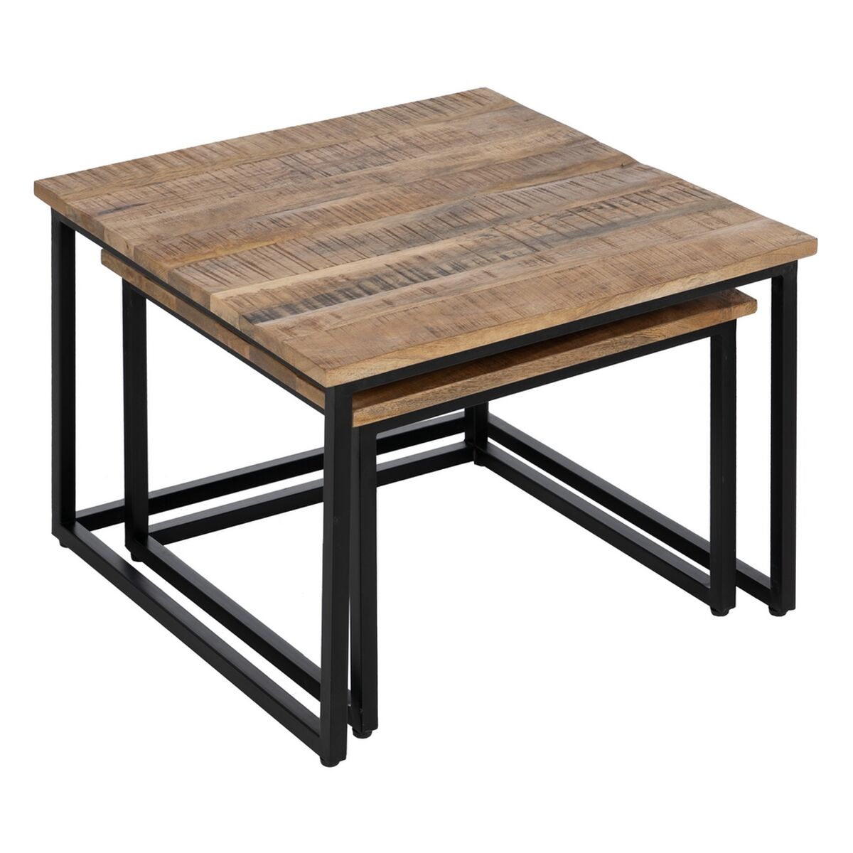 2-bordsset Svart Naturell 60 x 60 x 42 cm (2 antal) - 3