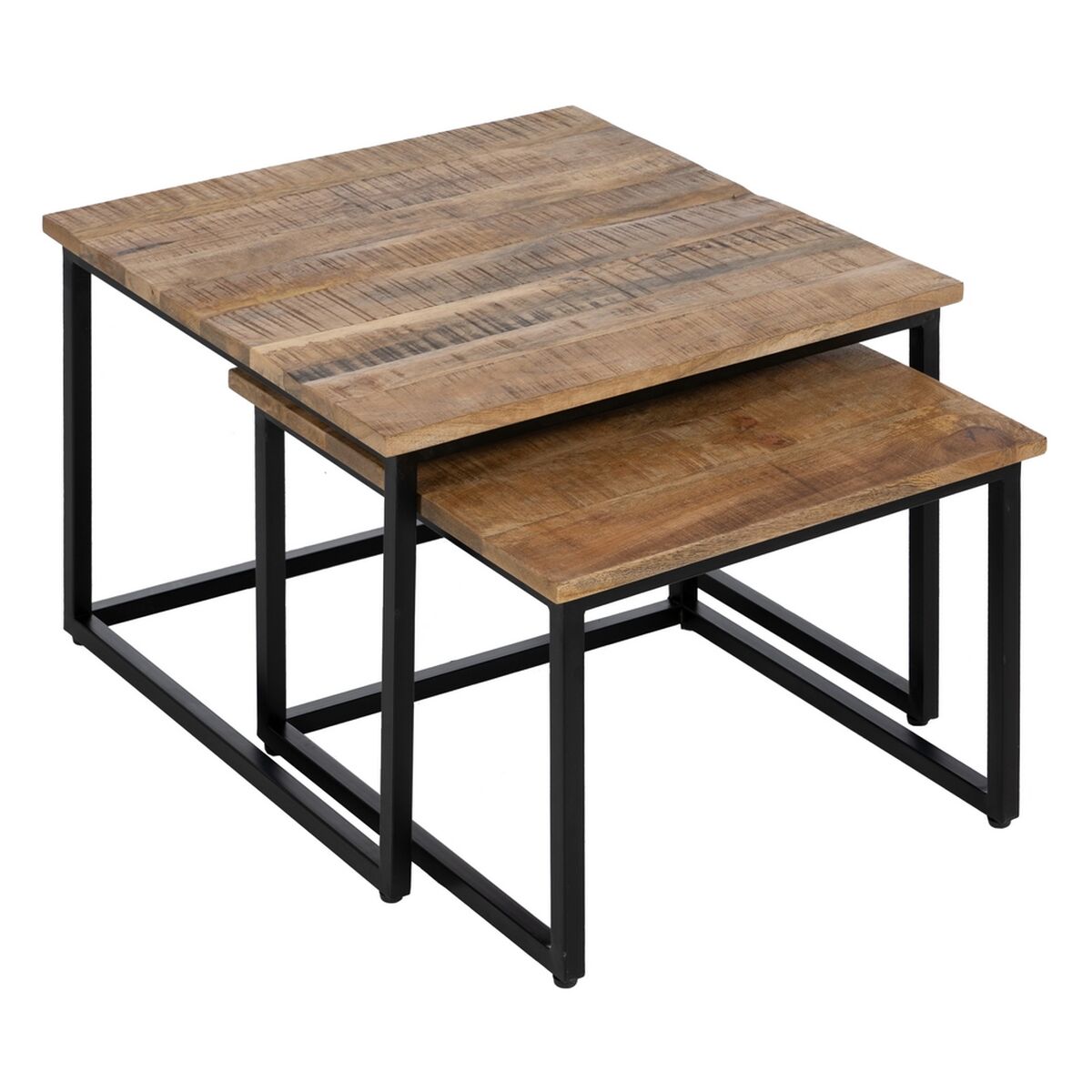 2-bordsset Svart Naturell 60 x 60 x 42 cm (2 antal)