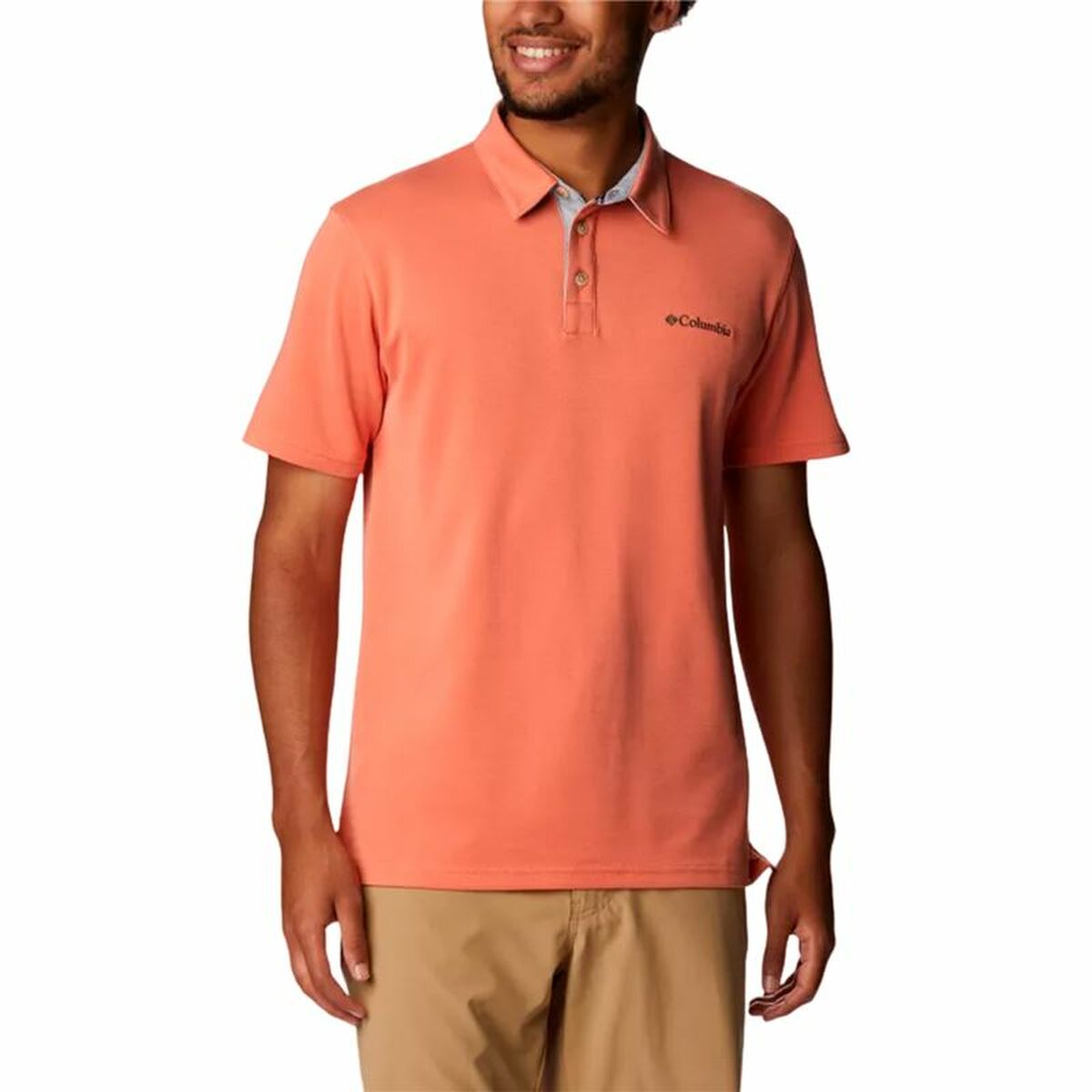 Polotröja kortärmad Herr Columbia Nelson Point™ Korall - 5