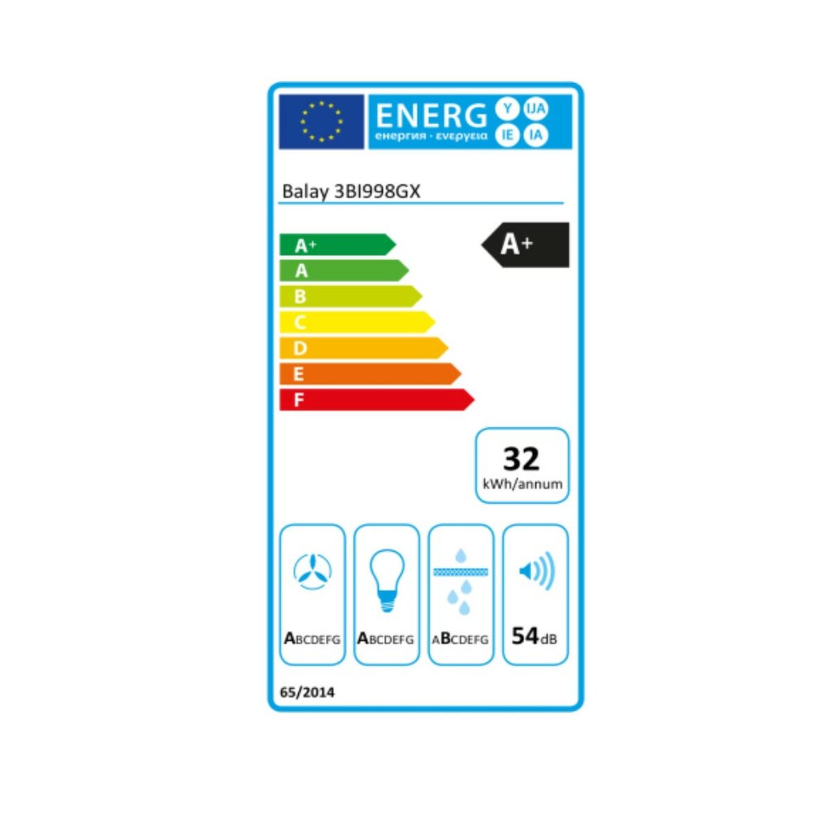 Konventionell fläkt Balay 3BI998GX 90 cm 867 m3/h 160W A+ Stål - 5