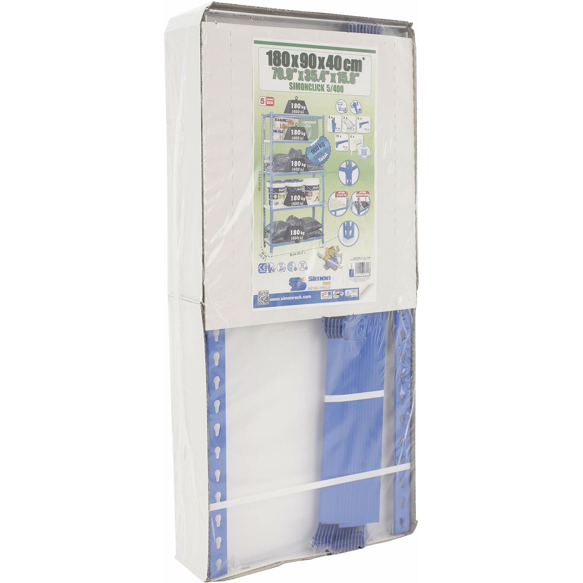 Bokhylla Simon Rack Simonclick 5/400 Metall 180 x 90 x 40 cm 5 Hyllor - 7