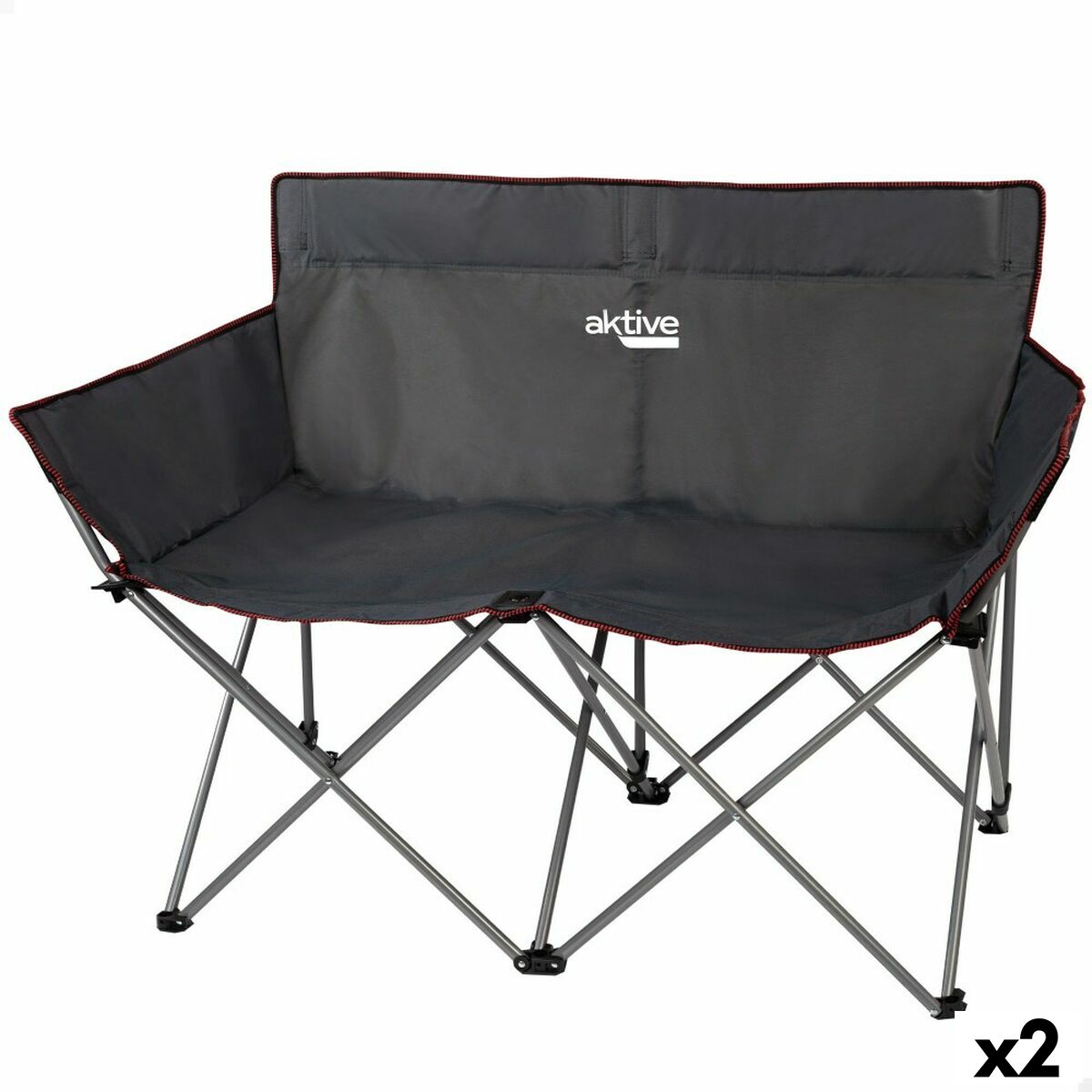 2-mans soffa Aktive Svart Hopfällbar 107 x 88 x 63 cm (2 antal) - 11