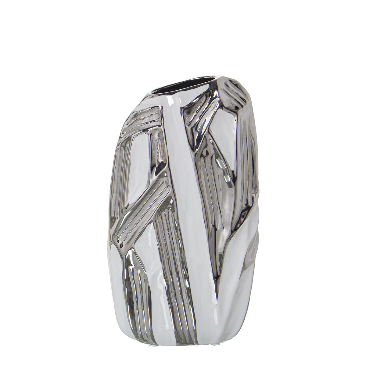 Vas Alexandra House Living Vit Silvrig Keramik 14 x 7 x 25 cm