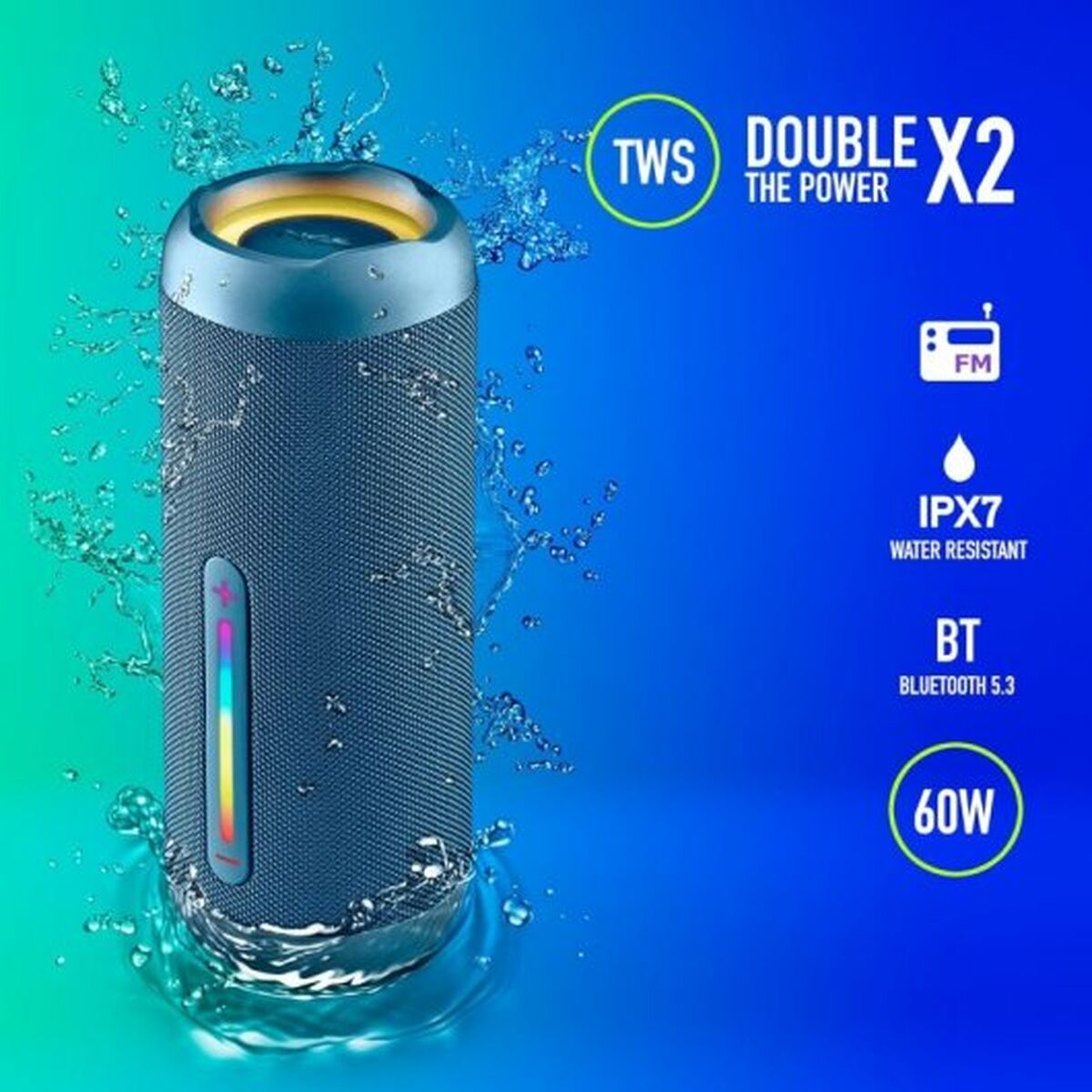 Bärbar Bluetooth Högtalare NGS ROLLERFURIA3BLUE Blå 60 W - 3