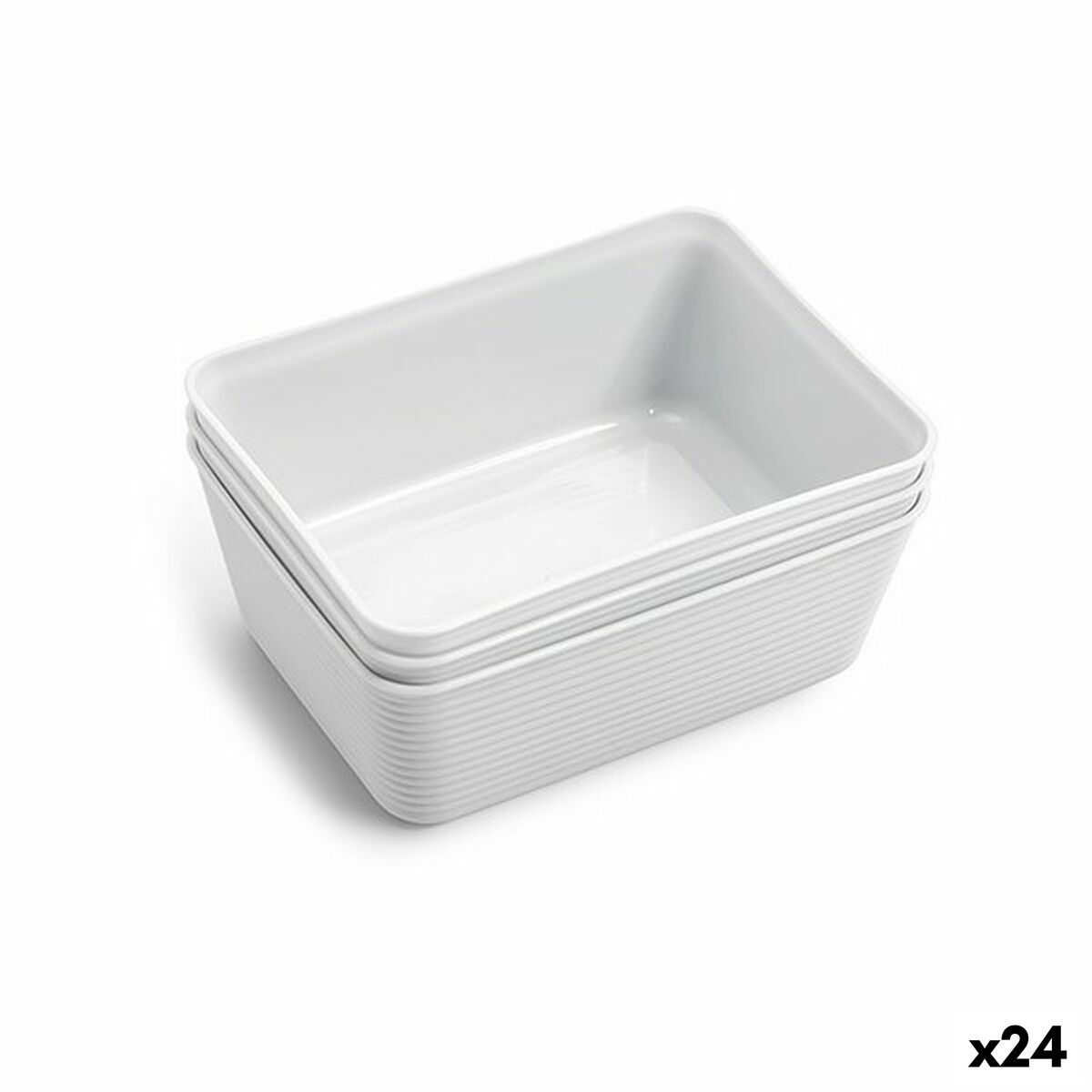 Korg - set Dem Flera användningsområden Plast 16,8 x 12,4 x 6,5 cm (3 Delar) (24 antal)