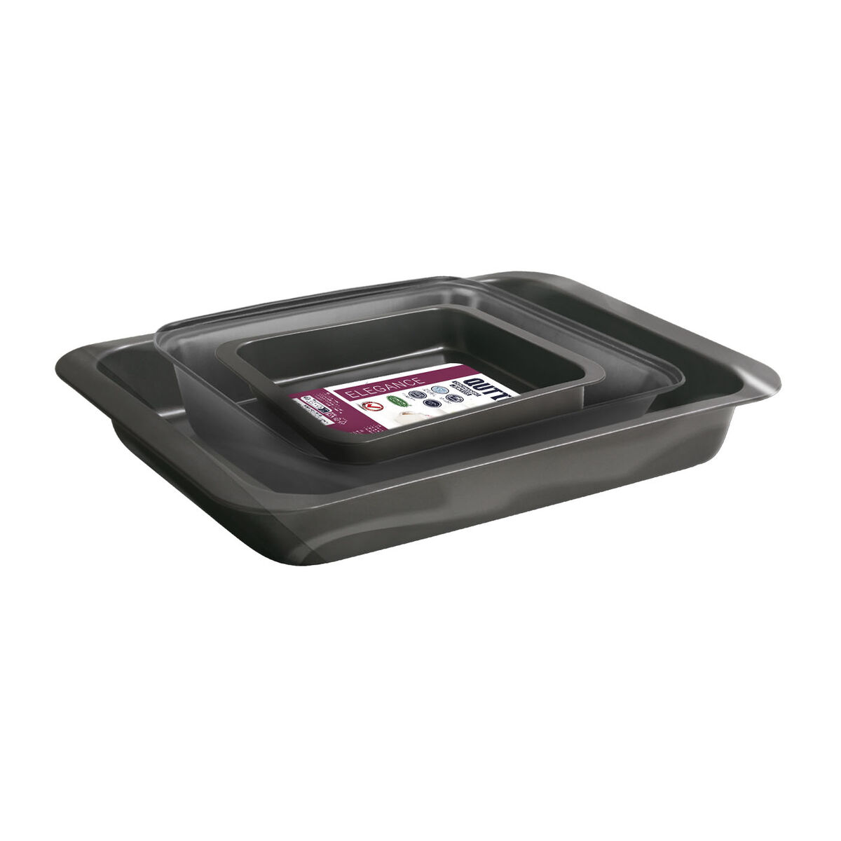 Uppsättning med Brickor Quttin 28,5 x 19,5 cm 34 x 24 cm 42 x 29 cm 3 Delar (6 antal) - 2