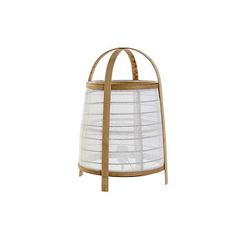 Bordslampa DKD Home Decor Vit Naturell Bambu 40 W 220 V 32 x 32 x 45,5 cm