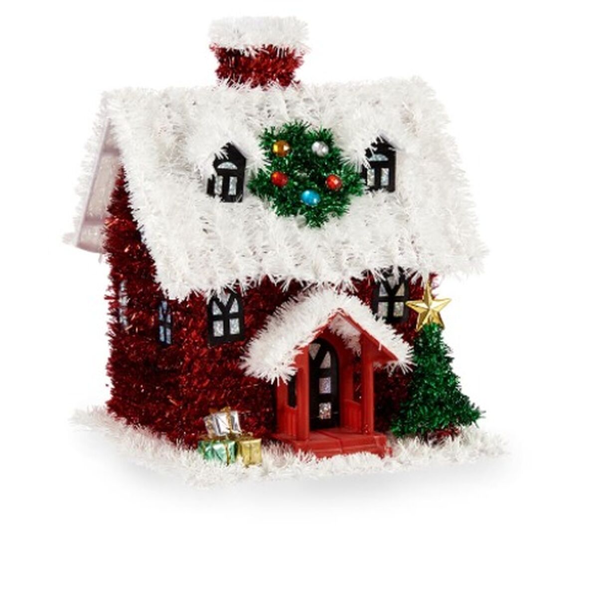Julgranskula Krist+ Vit Röd Grön Hus 19 x 24,5 x 19 cm Glitter (12 antal) - 4