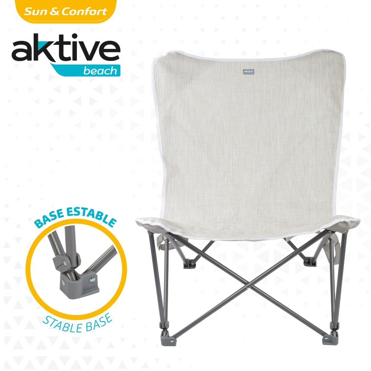 Hopfällbar campingstol Aktive Beige 78 x 90 x 76 cm (4 antal) - 9